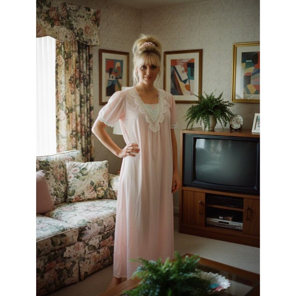 Vintage Carriage Court Sleep Nightgown Small Pink